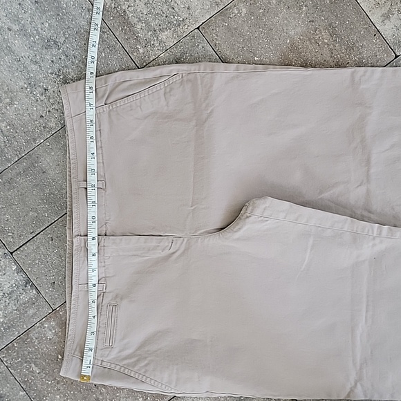 Talbots Signature Slim Wide-Leg Khaki Cropped Pants Sz 14 - Picture 7 of 10